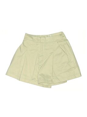 High-Waist Light Yellow Pleated Skort